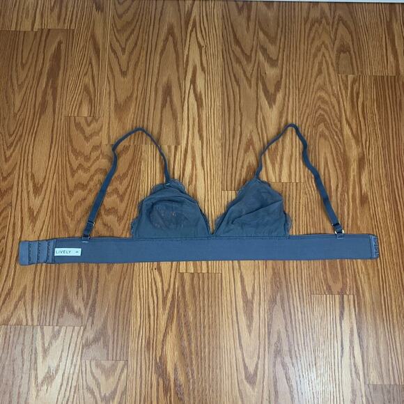 Lively Long-Lined Lace Bralette - Slate Blue Sz S - Picture 4 of 11